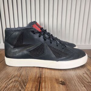 Nike Lebron X NSW Lifestyle Mens Size 9 Black Leather Sneakers Shoes 604826-001